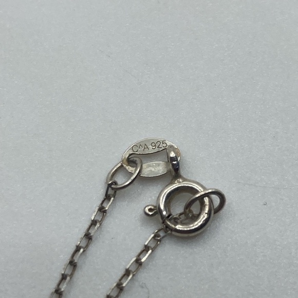 STERLING & Clear / White Cz Puffy Heart Necklace 18” Chain / .5” Pendant - Picture 8 of 10